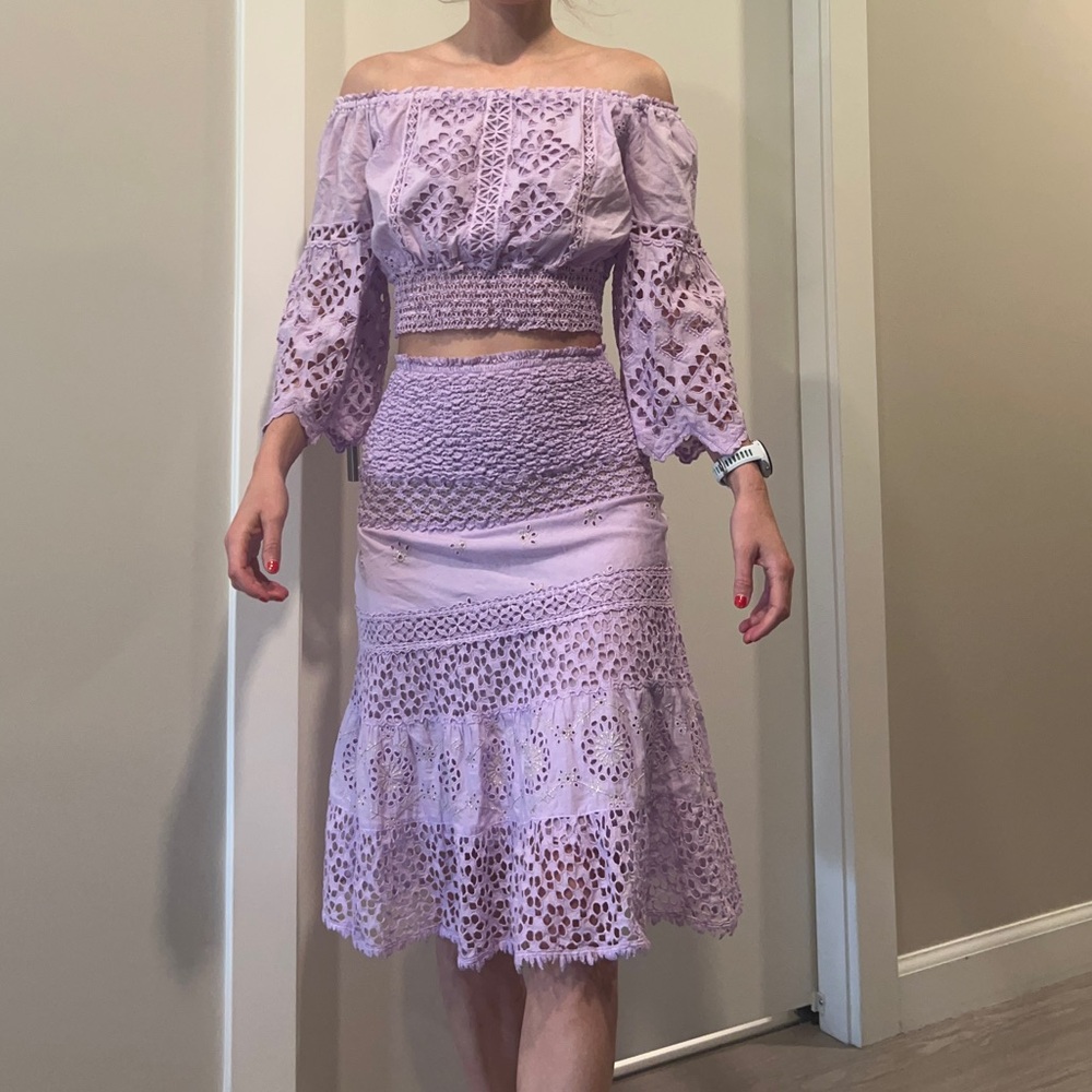 Temptation Positano purple skirt and top set